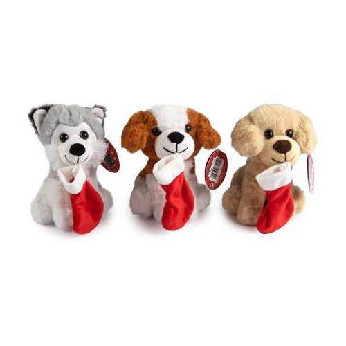 Mini Festive Puppy Plush with Stocking 15cm (3 asstd.) (0 MTHS+)