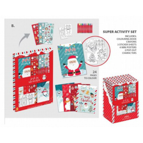 Jingle Joy Super Activity Set with Crayons, Stickers, Posters & Pop-Out Characters (3+ YRS) (E.O.L.)