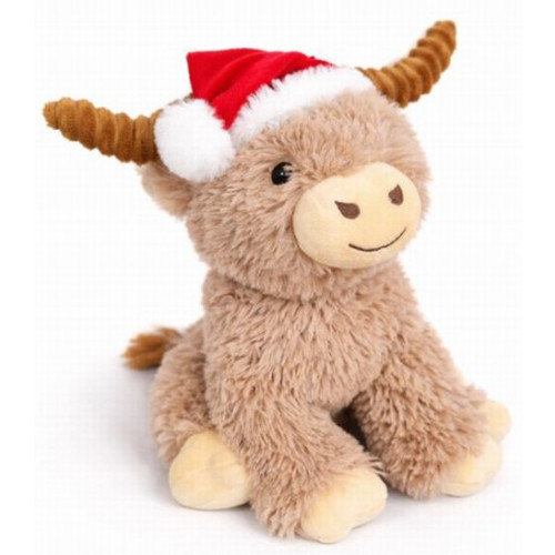 Highland Cow with Santa Hat Plush 24cm (0 MTHS+) (24 Pcs Due In) (E.O.L.)