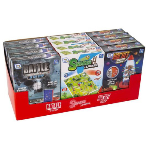Games Hub Travel Games - Battle / Snakes & Ladders / Rocket Drop (3 asstd.) (20x14.5x4cm) (5+ YRS) (E.O.L.)