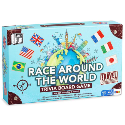 Race Around The World Trivia Board Game (26x16x5.5cm) (8+ YRS)