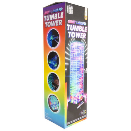 Games Hub Giant Light-Up Acrylic Tumbling Tower Game (43x12x12cm) (6+ YRS) (Due In)