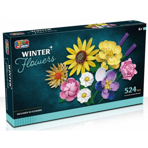 Brick By Brick 10 Winter Flowers Block Kit 524 Pcs (39x23x5cm) (6+ YRS) (Due In)