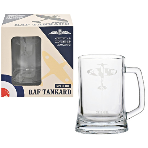 RAF Etched Glass Tankard - Spitfire (135x125x100mm) (boxed)
