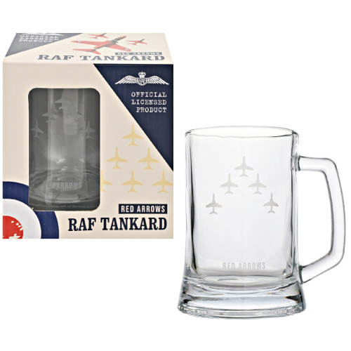 RAF Etched Glass Tankard - Red Arrows (135x125x100mm) (boxed)