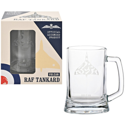 RAF Etched Glass Tankard - Vulcan (135x125x100mm) (boxed)