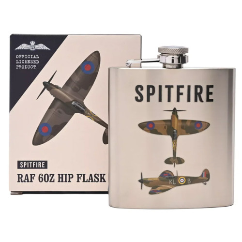 RAF Hip Flask 6oz - Spitfire (115x90x20mm) (boxed) (NEW)