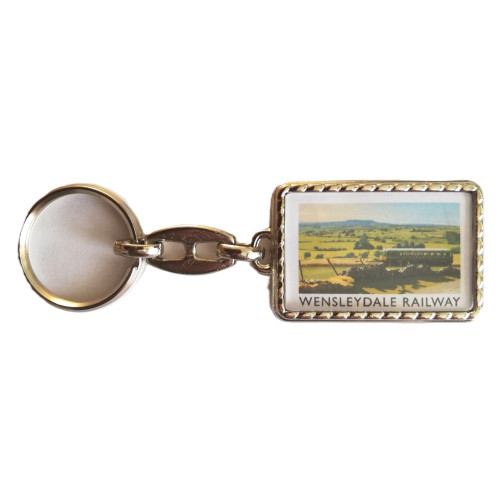 Personalised Silver-Plated Key Ring Ridged Edge (2-Sided Image) (40mm x 25mm)