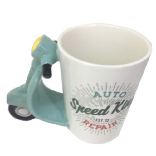 Scooter Shaped Handle Ceramic Mug (Boxed) (E.O.L.) - SAVE 15% !!