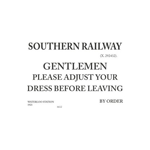 (HIDDEN) Replica E/S: S.R. Gentlemen Please Adjust Your Dress