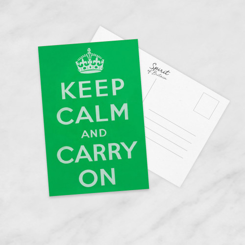 Postcard (Spirit of Britain) - Keep Calm And Carry On - Green (E.O.L.) - SAVE 15% !!