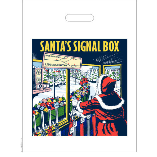 Xmas Carrier Bag - Santa's Signalbox (Medium 295 x 410 + 80mm)