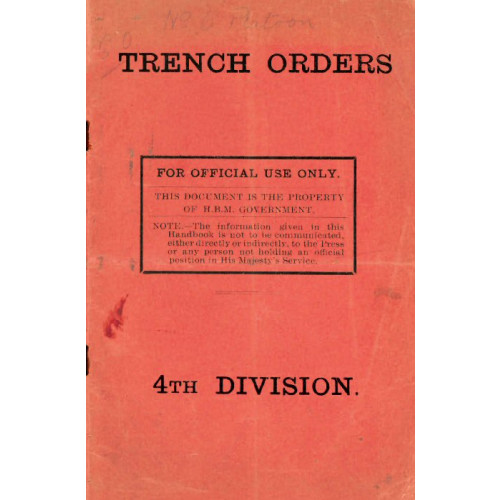 Replica Booklet: Trench Orders (WW1 4th Division)