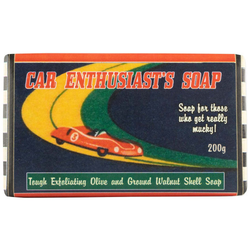 Retro Soaps: Car Enthusiast's Exfoliating Soap Bar with Olive & Walnut 190g