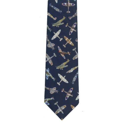 Men's Tie: Spitfires on Navy Blue