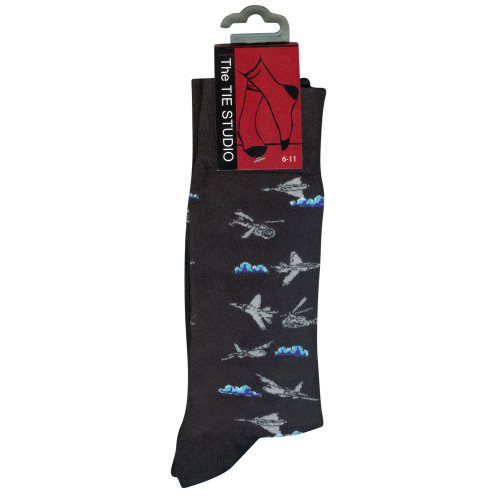 Socks Adults Size 6-11: Helicopters & Fighter Planes (NEW)