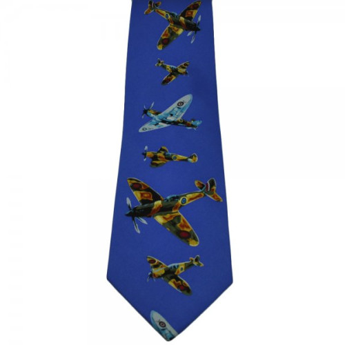 Men's Tie: Spitfires Mk16 on Light Blue