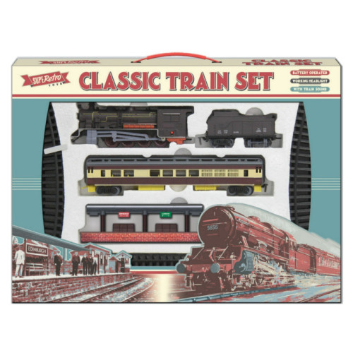 SupeRetro Large Classic Train Set with Light & Sound (Batt. Op)