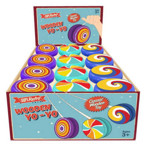SupeRetro Wooden Yo-Yo (3 asstd.) (CDU)
