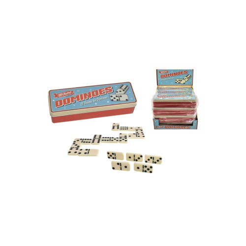 SupeRetro 28 Pce Dominoes Set in a Tin Box (CDU)
