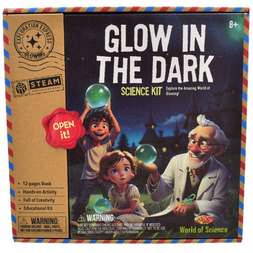 World of Science Glow in the Dark Science Kit (24x24x6cm) (8+ YRS) (Due In)
