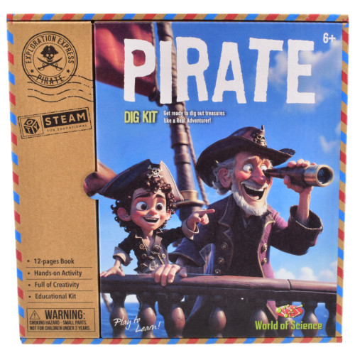 World of Science Pirate Dig Kit (24.5x24.5x6cm) (6+ YRS)