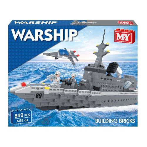 M.Y. Building Bricks Set - Warship (842 pces) (6+ YRS) (E.O.L.) - SAVE 20% !!