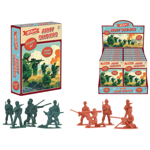 SupeRetro Army Soldiers 60 Pce set (incl. 2 Armies) (CDU) (NEW)