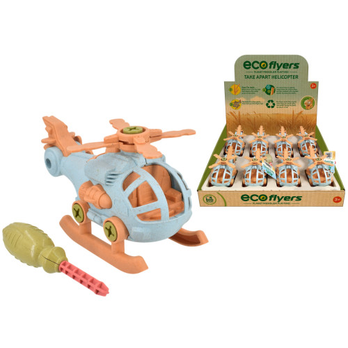 Eco Flyers Bio Plastic Take-Apart Helicopter 15cm (2 asstd.) (CDU) (3+ YRS) (NEW)