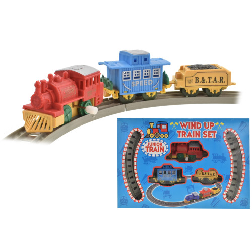 Wind Up Loco Train Set (11 pce) (boxed) (CDU)