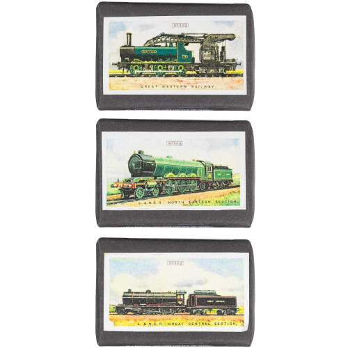 Steam Trains Cigarette Cards Triple-Milled Printmakers Soap Bar 100g (3 asstd.) (NEW)