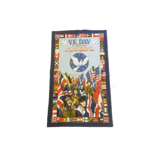 Tea Towel: V.E. Day 75th Anniversary (in clear hanger bag) (E.O.L.) - SAVE 50% !!