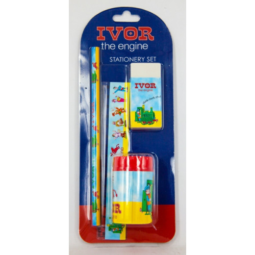 Ivor the Engine Stationery Set (Pencil, Ruler, Eraser & Sharpener) (SAVE 25% TO 65% !!)