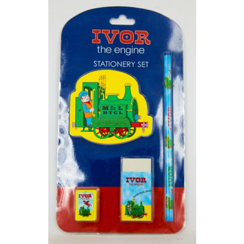 Ivor the Engine Stationery Set (Pencil, 2 Erasers & Memo Pad) (SAVE 33% TO 65% !!)