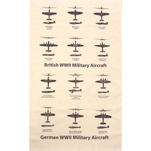Tea Towel: World War 2 Planes (in clear hanger bag)
