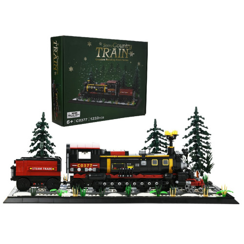 Snow Country Train Brick Building Set 1232 Pces (300x380x95mm) (6+ YRS)