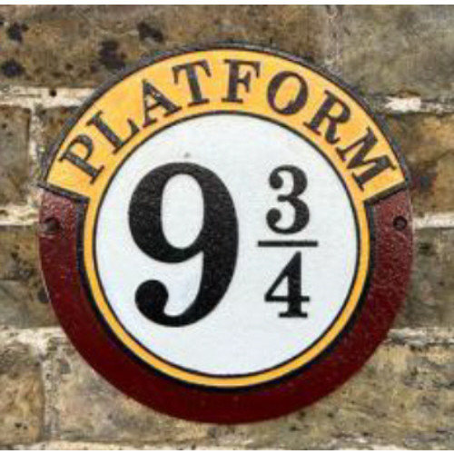 Cast Iron Plaque: Platform 9 3/4 (24.5 x 24 x 0.5cm)