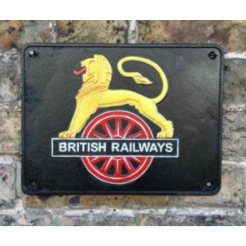 (HIDDEN) Cast Iron Plaque: British Railways Lion (22 x 29 x 0.6cm)