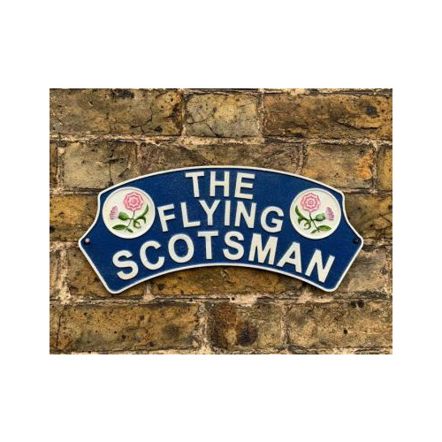 (HIDDEN) Cast Iron Plaque: The Flying Scotsman "Thistle" (40 x 17 x 0.7cm)