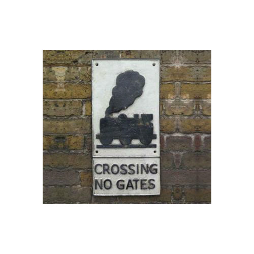 Cast Iron Plaque: Crossing No Gates (59 x 29 x 1cm)