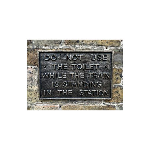 Cast Iron Plaque: Do Not Use The Toilet (Bronze Finish) (20 x 29 x 1cm) (NEW)