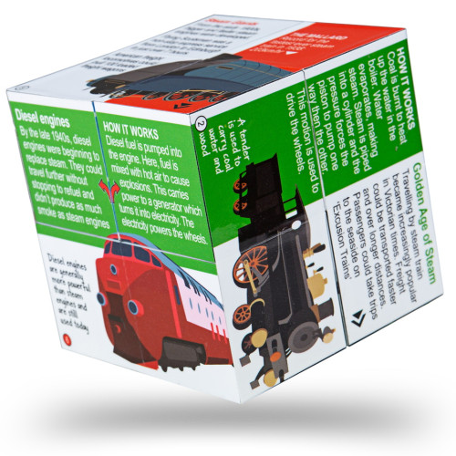 Zoobookoo History of Railways Fold-Out Cube (6x6x6cm) (5+ YRS) (SPECIAL OFFER) - SAVE 50% !!