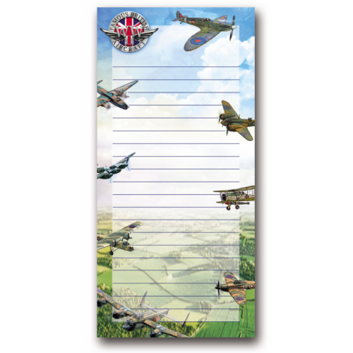 Famous British Aircraft WWII Magnetic Memo Pad