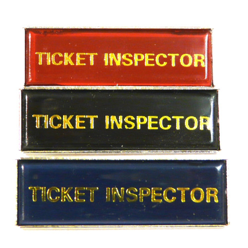 Oblong Pin Badge: Ticket Inspector