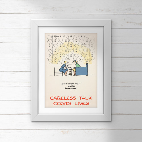 Poster (Careless Talk) - Don't forget that walls have ears! (E.O.L.) - SAVE 15% !!