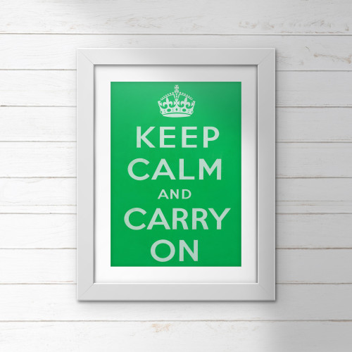 Poster (Spirit of Britain) - Keep Calm And Carry On - Green (E.O.L.) - SAVE 15% !!