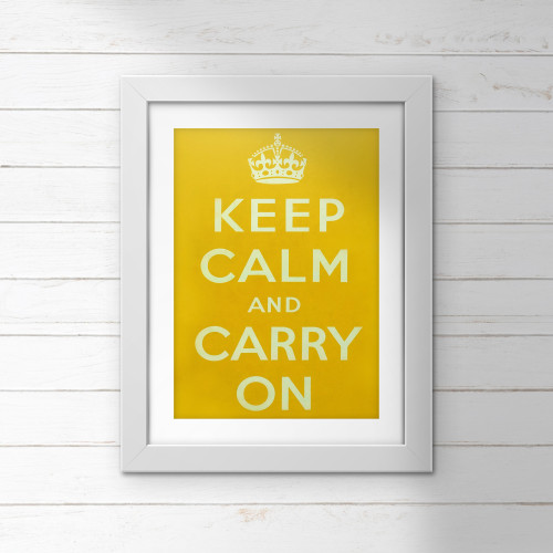 Poster (Spirit of Britain) - Keep Calm And Carry On - Yellow (E.O.L.) - SAVE 15% !!