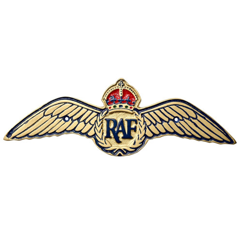 RAF Embossed Cast Aluminium Plaque - RAF Wings (279x101x8mm) (NEW)