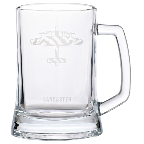 RAF Etched Glass Tankard - Lancaster Bomber (135x125x100mm) (boxed)