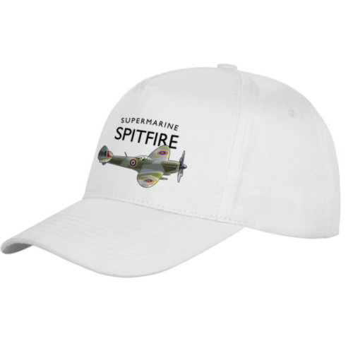British Aircraft of WWI & WWII Baseball Cap: Spitfire (All cotton)(White)